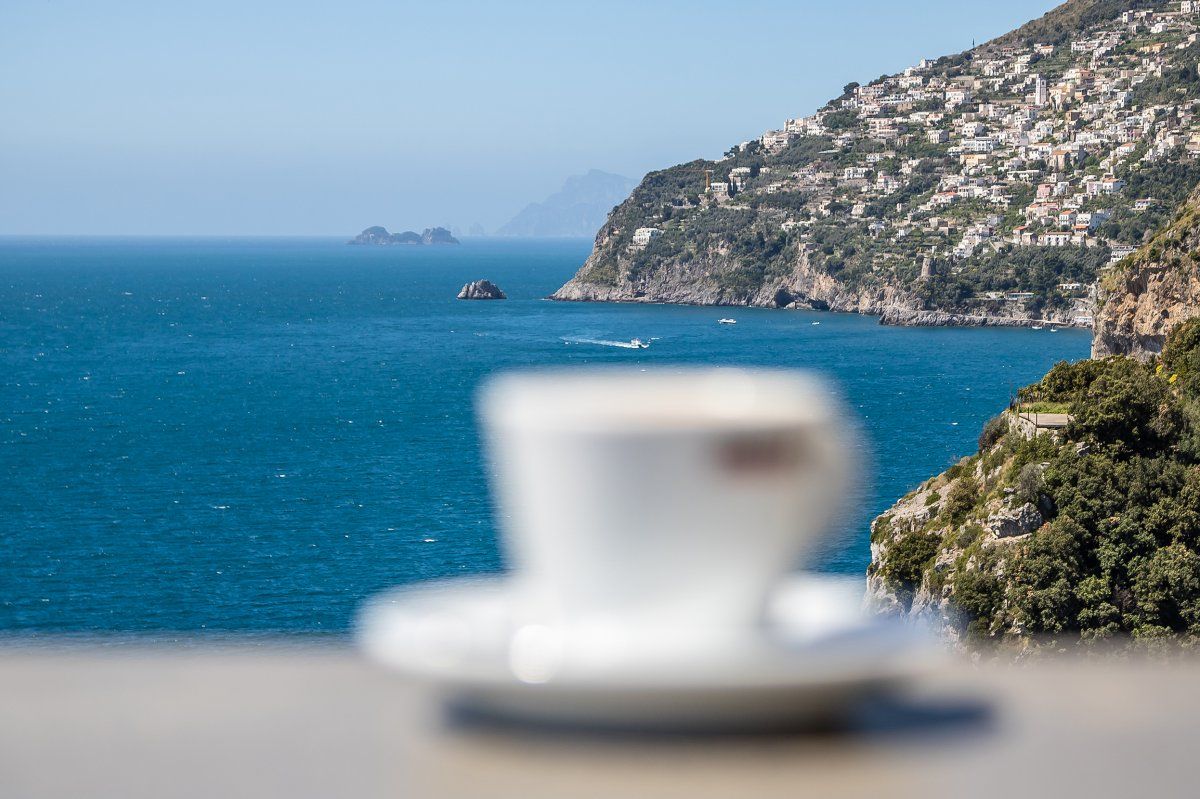Cup Coffee Seaside Amalfi Coast Italy