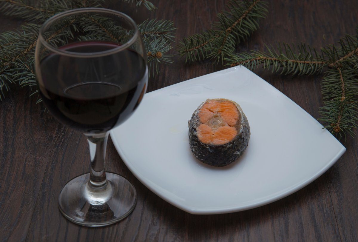 Fillet Salmon On Grill Plate On