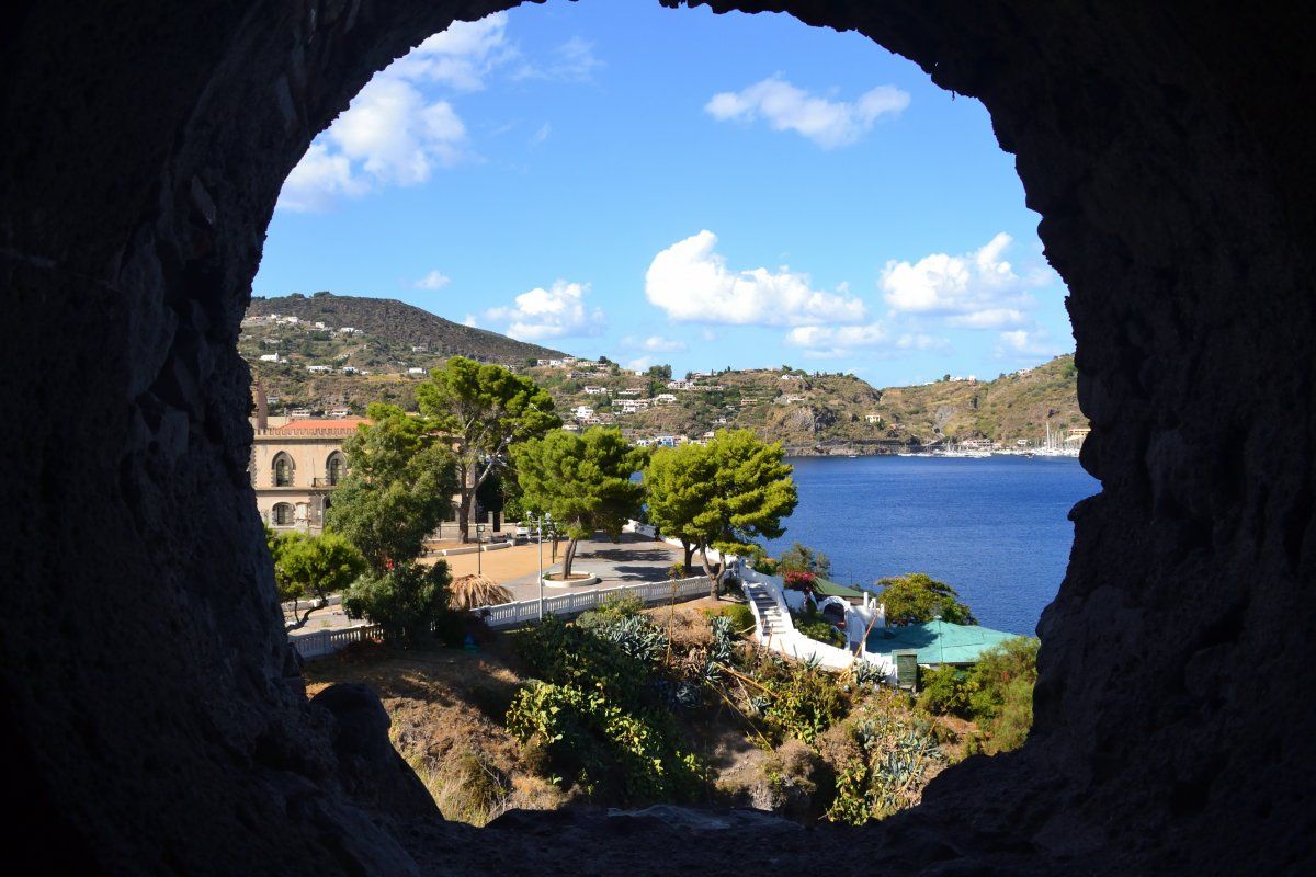 Looking Out Window Old Fortress Onto
