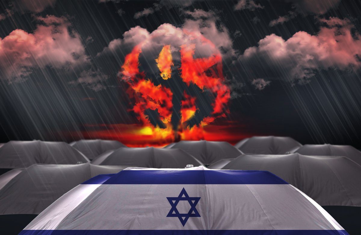 Protection Umbrella Flag Israel On Money