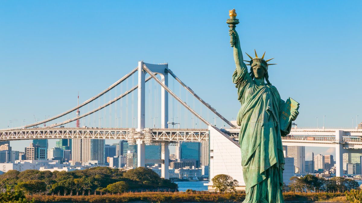 Statue Liberty Odaiba Area Tokyo Japan