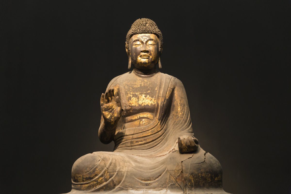 Statue Sitting Buddha Golden Painting Tokyo