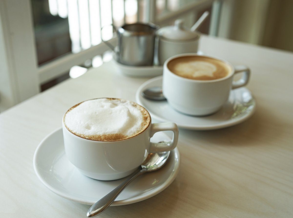 Two Simple White Cups Coffee One