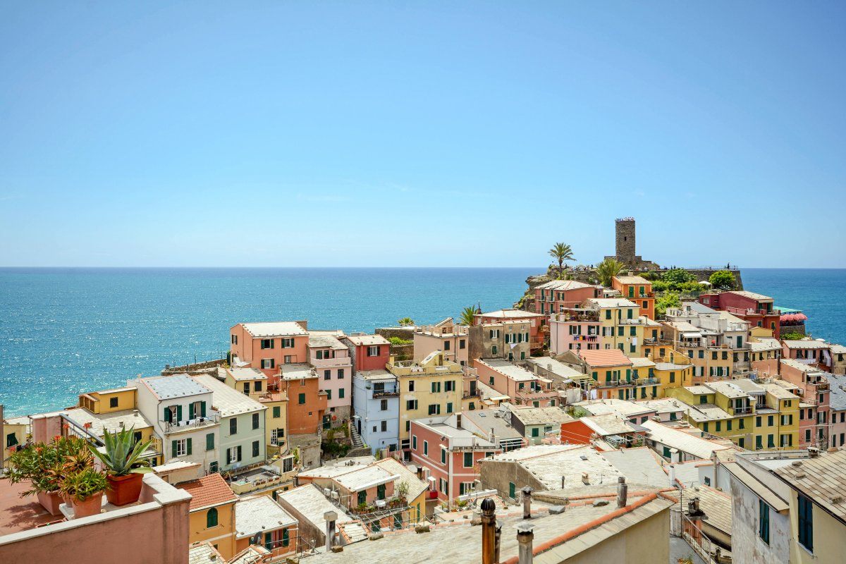View On Roof Landscape Castle Vernazza