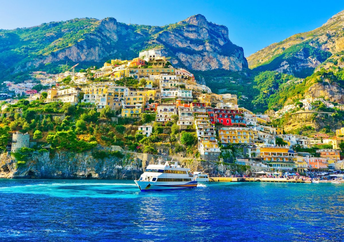 View Positano Village On Sunny Day