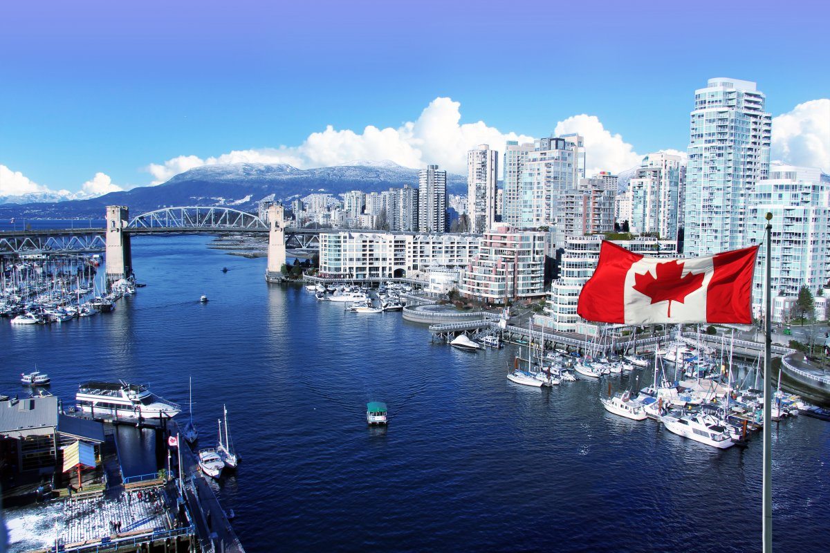 Canadian Flag Front View False Creek