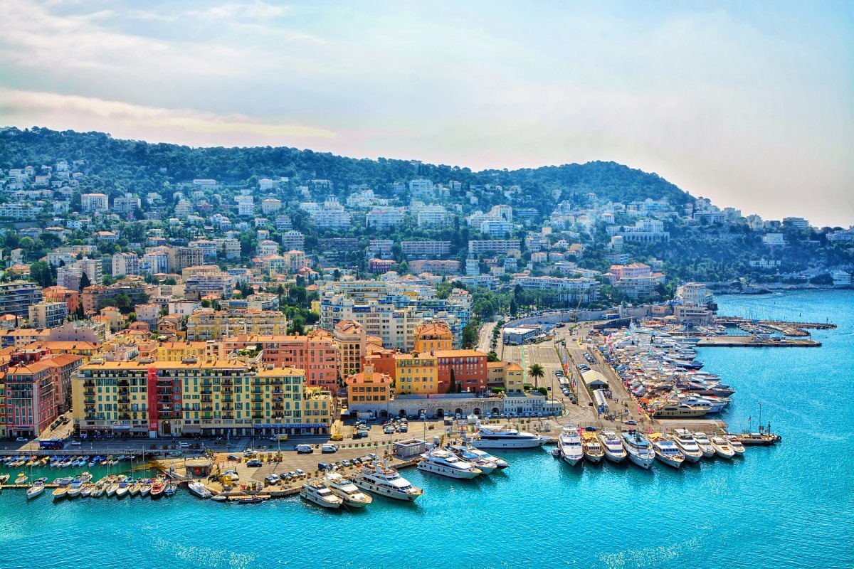 Cote Dazur France Beautiful Panoramic Aerial