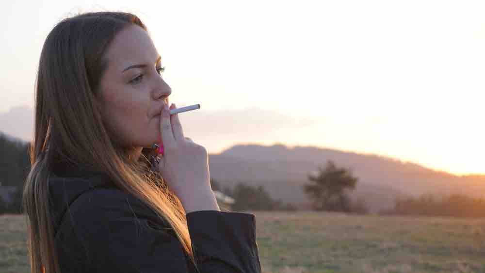 smoking cigarette