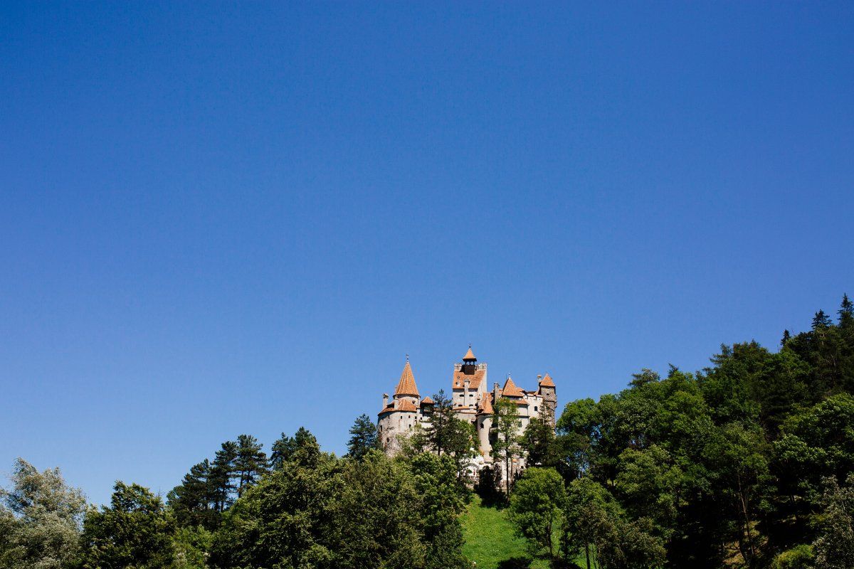 View Bran Castle On Bright Sunny