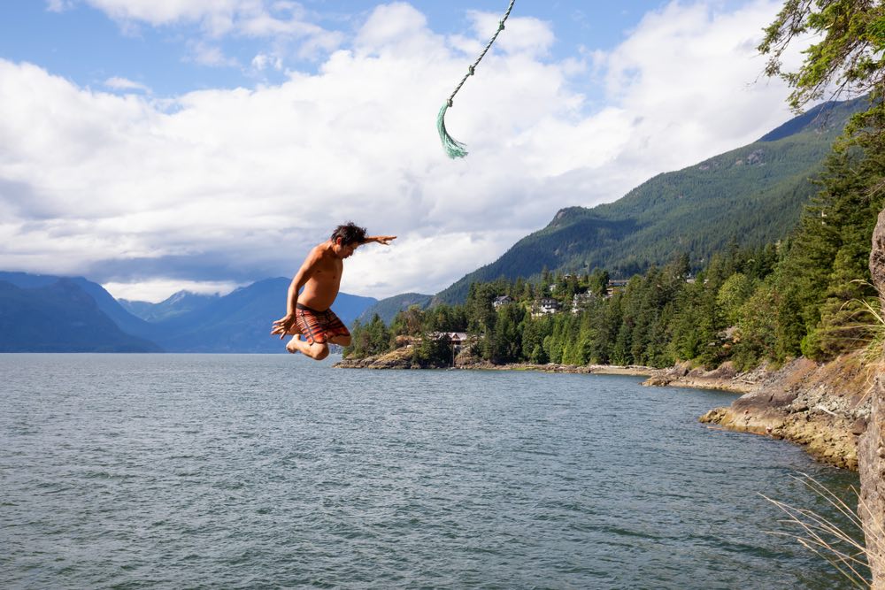 cliff jumping
