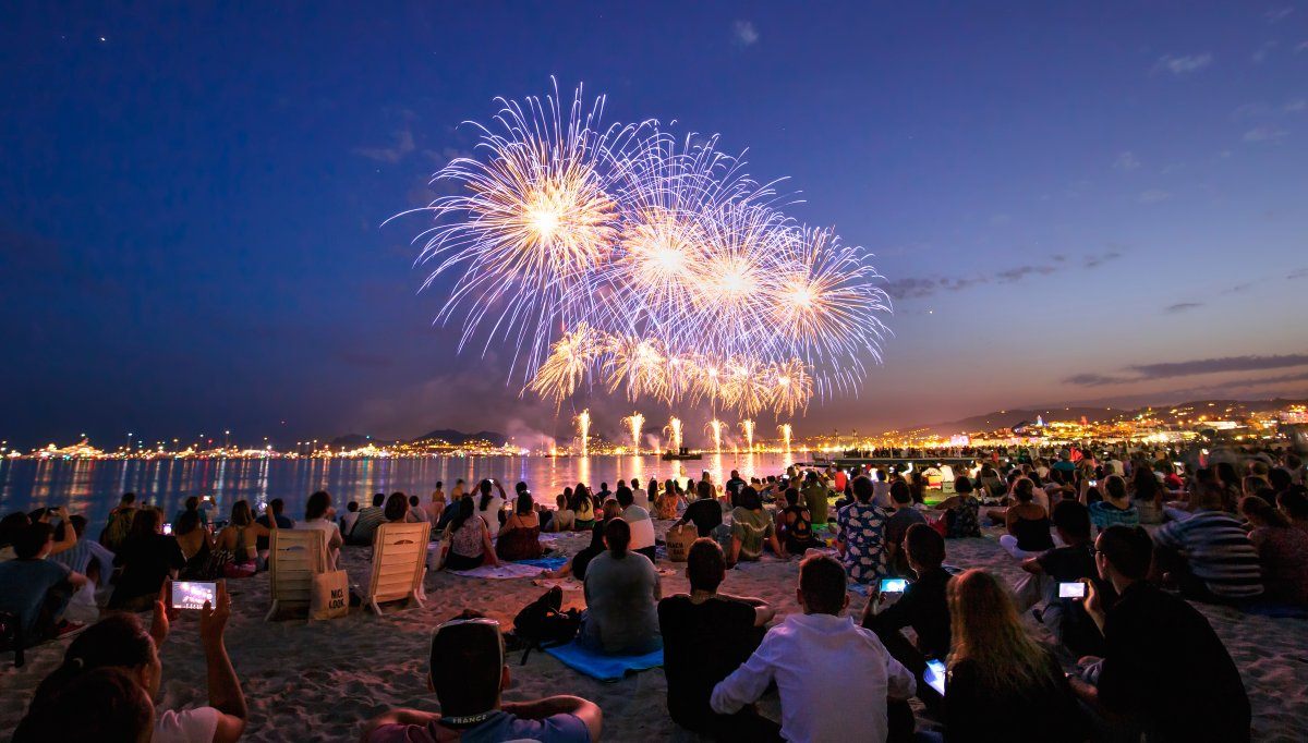 Fireworks Cannes city