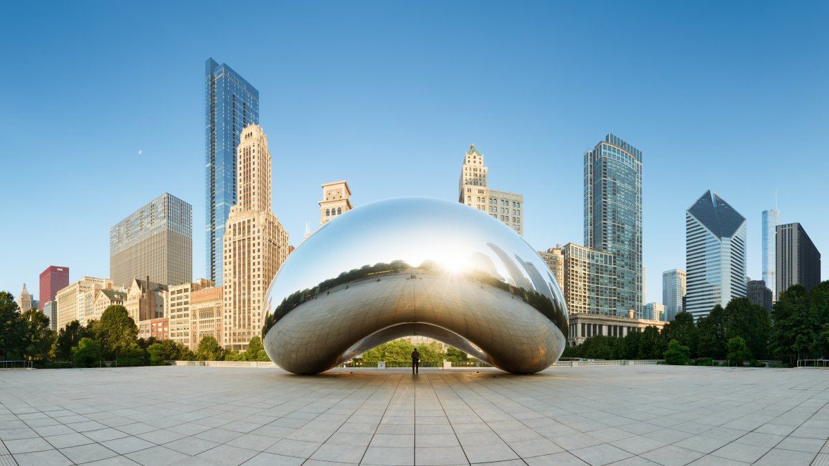 The Cloud Gate in Millennium Park, Chicago, Illinois